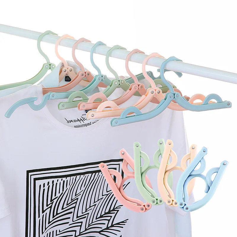 Multifunctional Plastic Foldable Clothes Hanger Travel Space Saving Simple Clothes Support Creative Portable Clothes Hanger