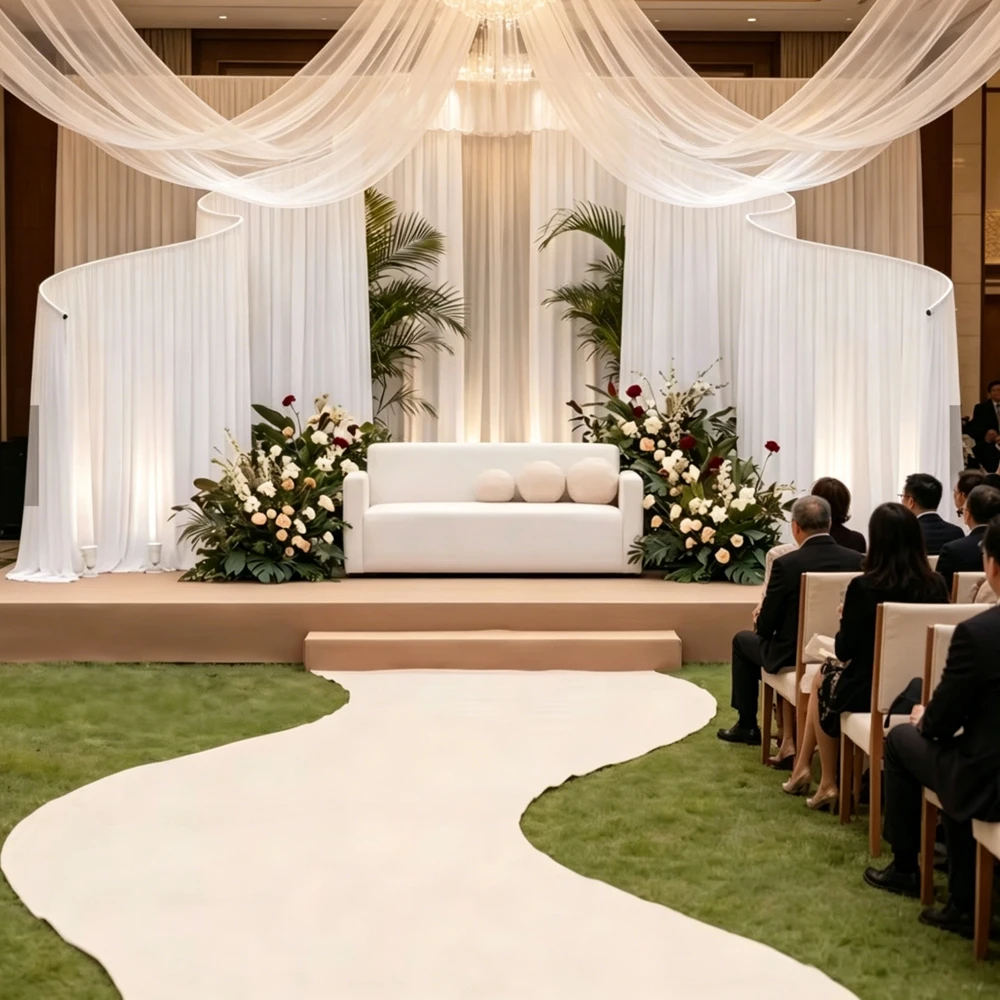 

Wedding Stage White Engraved Hollow Metal Square Arch Event Backdrop Set Decorations for Events Party Supplies