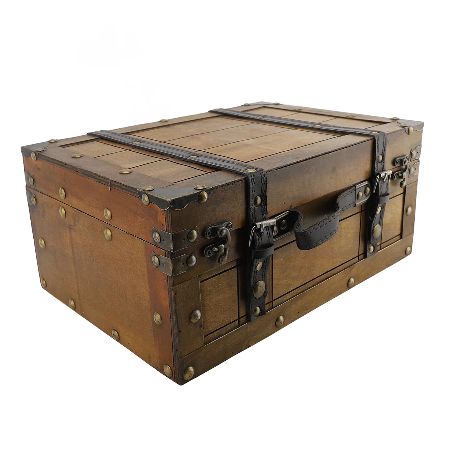 Retro Suitcase Synthetic Wood Vintage Elegant Decorative Storage Box Wooden Organizer Box 13.5x9.5x6.02in for Photo Props Gift
