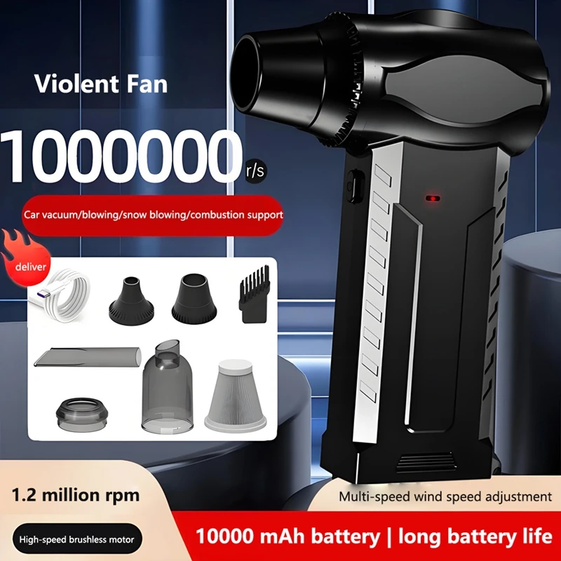 Xiaomi 130000rpm اللاسلكية توربو مروحة منفاخ المحمولة في الهواء الطلق المحمولة فرش مروحة نفاثة متعددة الوظائف قابلة للشحن منفاخ الغبار