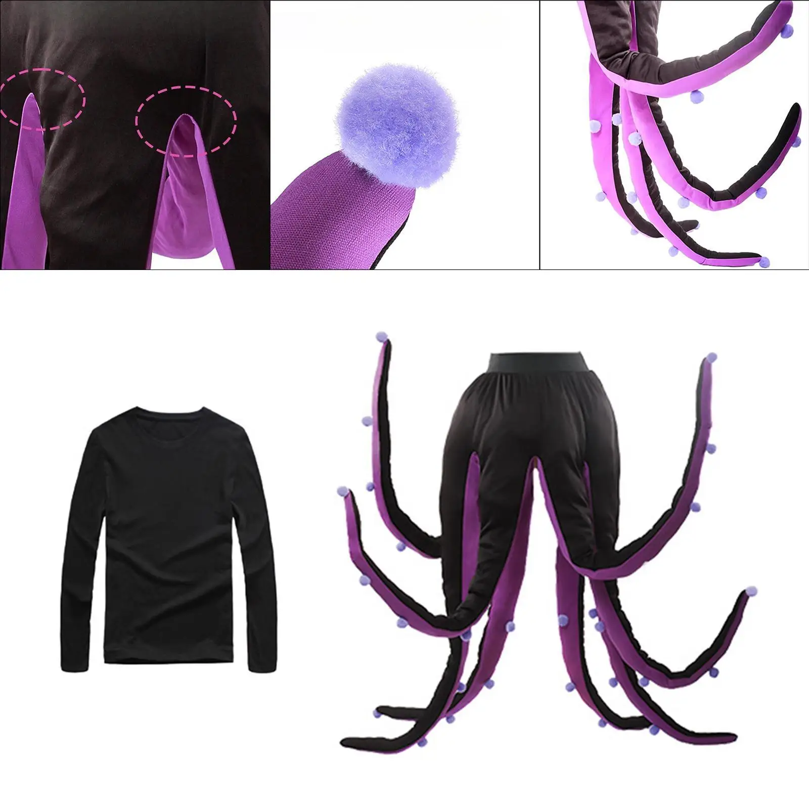 

Octopus Costume Funny Long Tentacles Sea Creature Costume Clothes for Women