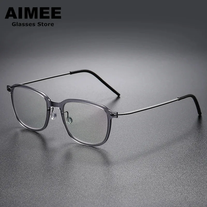 Denmark Brand Screwless Ultralight Glasses Frame Men Women Retro Square Prescription Eyeglasses Optical Blue Light Spectacles