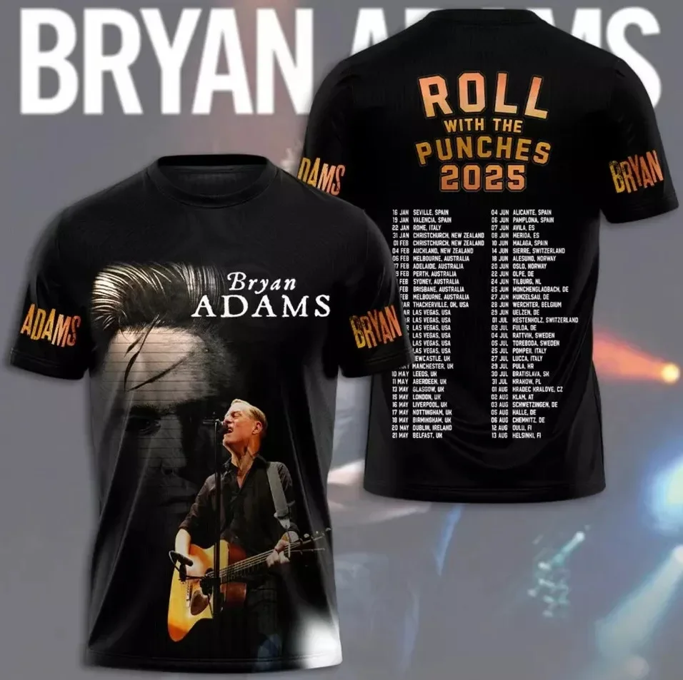 Bryan Adams 2025 Tour Roll With The Punches 3D T-Shirt
