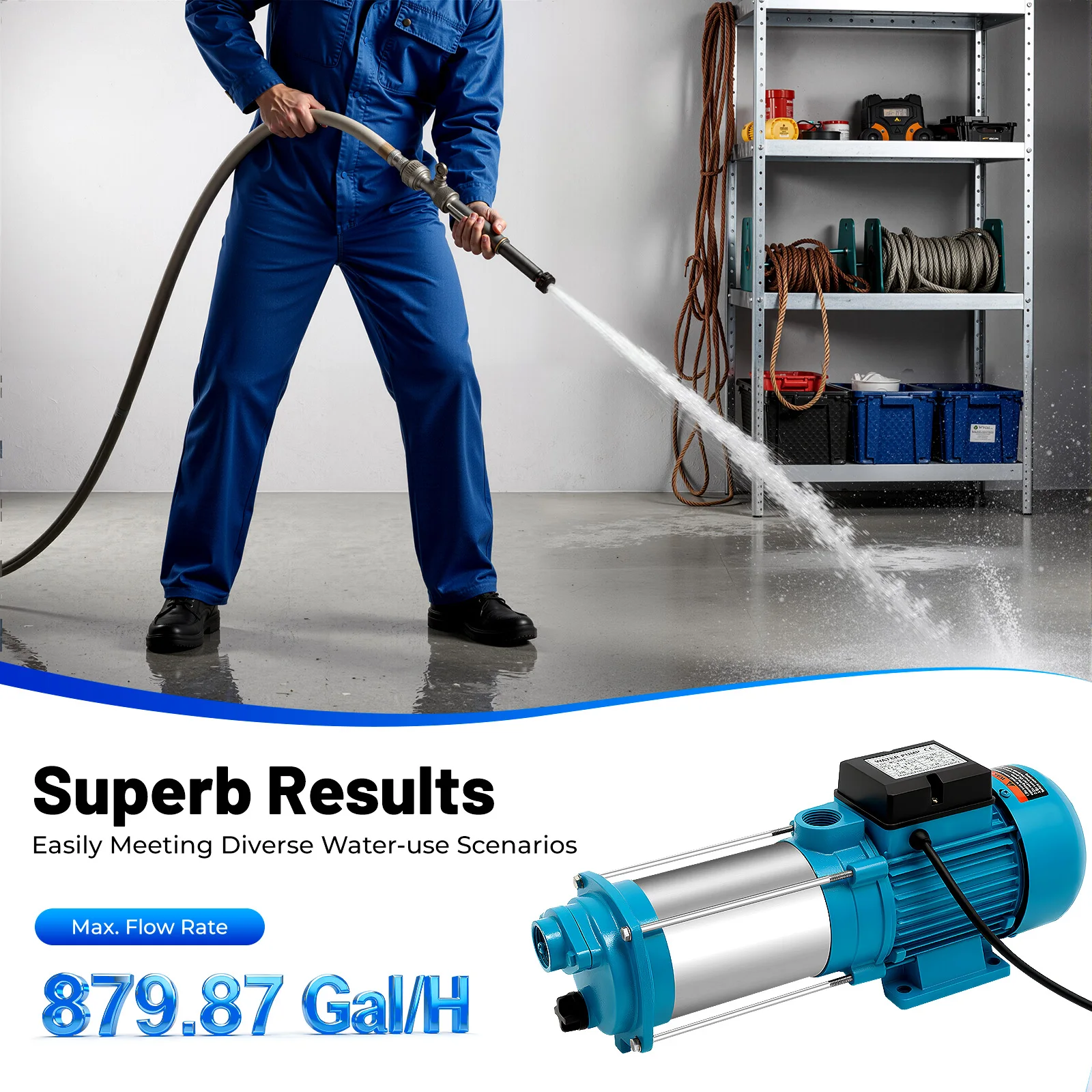 Edelstahl-Kreiselpumpe 2200W Selbstansaugende Wasserpumpe 2850 U/min für Flüssigkeitstransport und Kühlsysteme – Detail 3