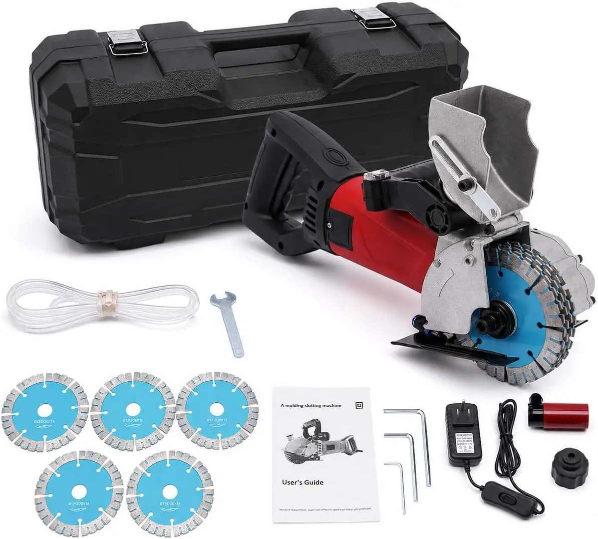 Wall Chaser 2800W Electric Wall Chaser Cutting Machine with 5 Diamond Blades & Infrared Sighting, Water Line Wall Chaser Concrete Cutter, 1.42