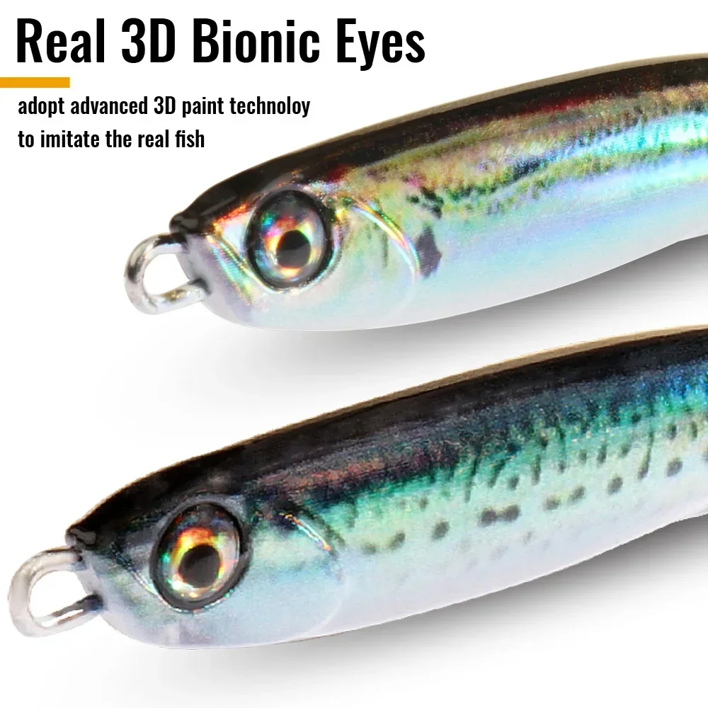 GOBAIT Metal Jig Lure 10g 20 30g 40g Spinner Spoon 3D Eye Color Spinning Fishing Tackle Popper Gear Hook Swimbait Pesca Bait image 3