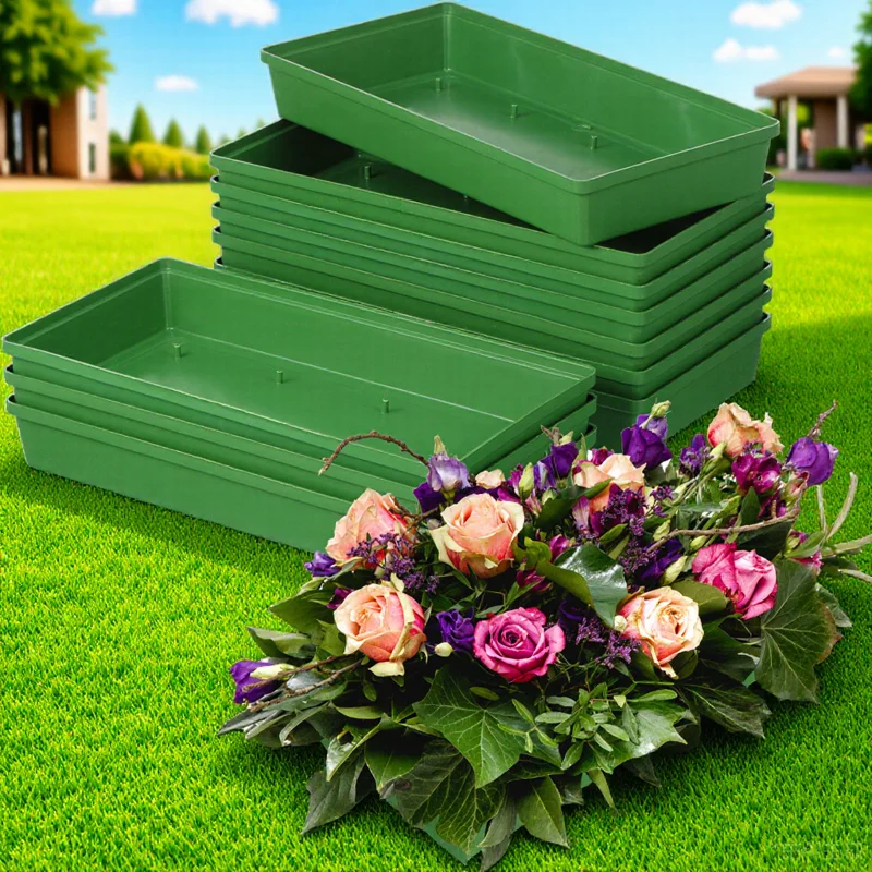 

10pcs Long Needle Plate Decorative Flower Arrangement Tray Plastic Foam Tray For Wedding Party Floral Mud Holder Landscape