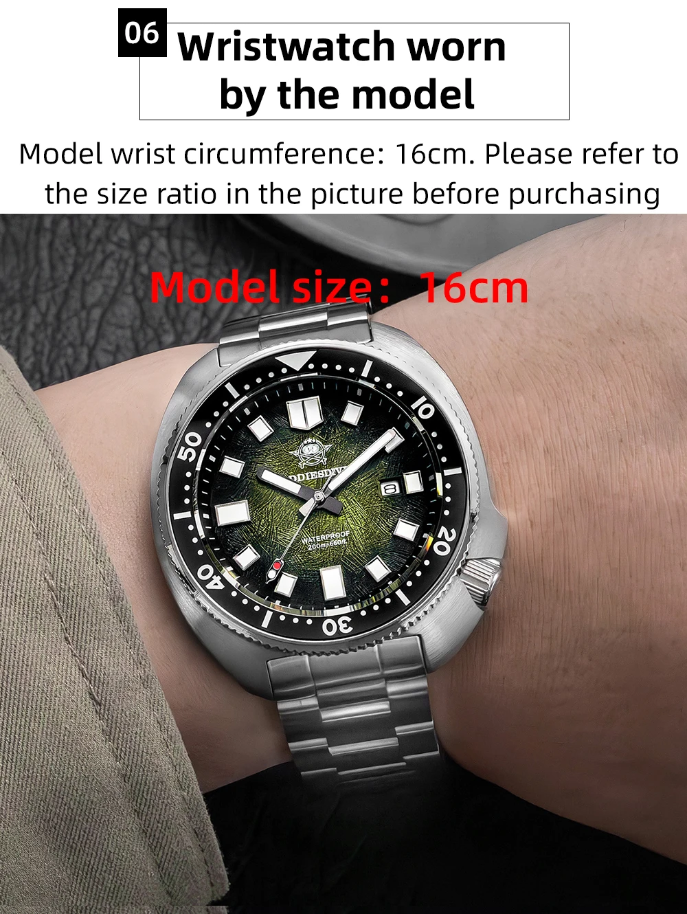 ADDIESDIVE Top Men‘s Abalone Shell Watch 20Bar Waterproof AD2511 Reloj Hombre BGW9 Super Luminous Sapphire Glass Quartz Watch