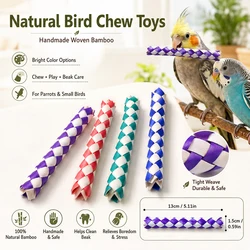Juguetes de masticar de bambú para loros, periquitos y cacatúas activos
