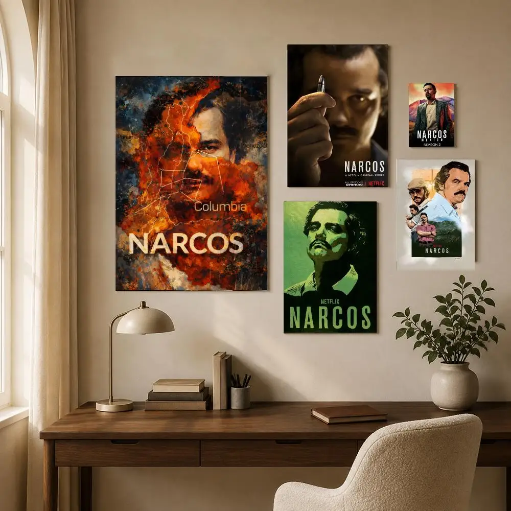 N-narcos Poster Classic Vintage Whitepaper Prints Artwork Kawaii For Home Room Wall Office Dorm Decor Ideal Gift