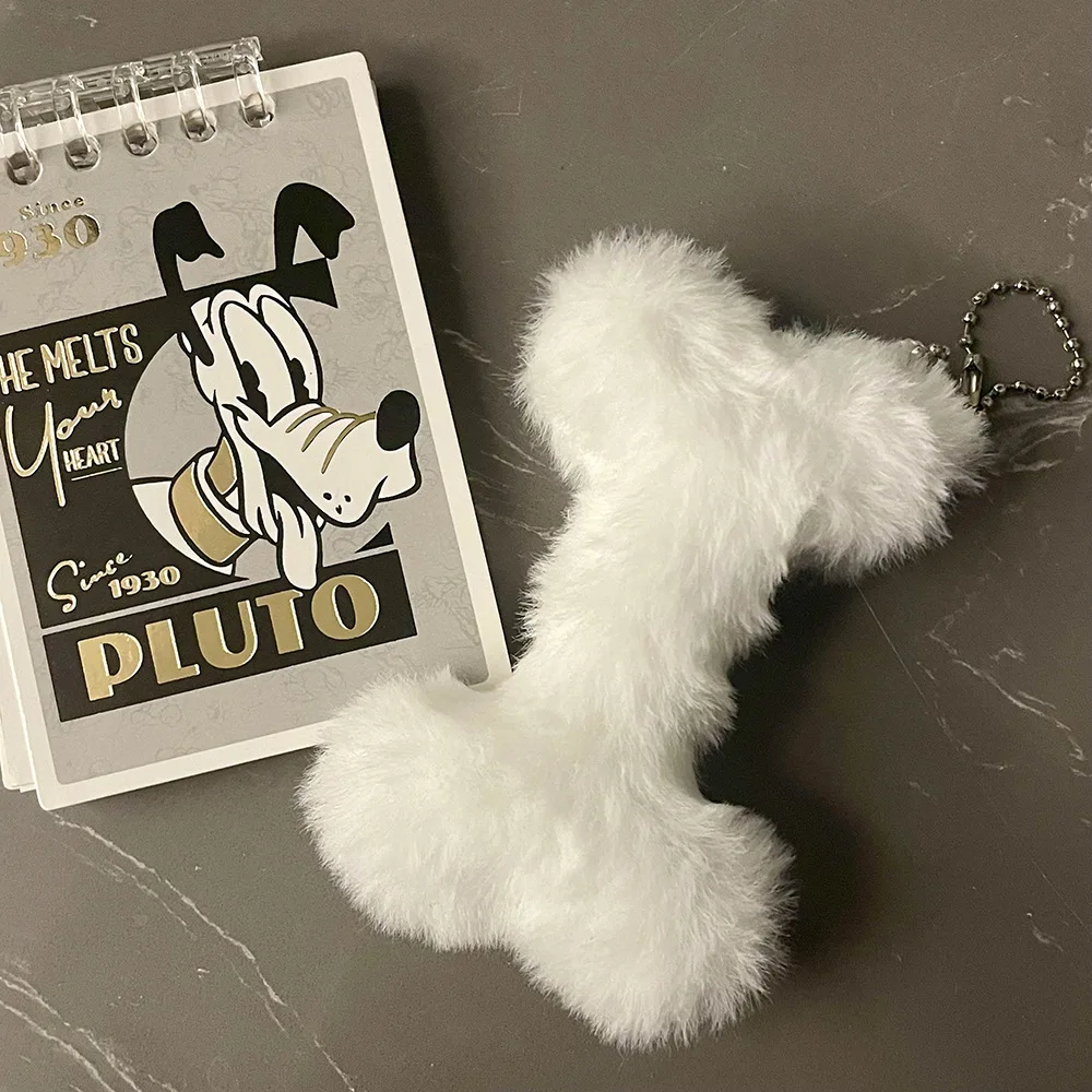 Creative New Stuffed Plush White Bone Bag Pendant Hobby Collectibles Lightweight Key Chain Birthday Festival Gifts Children