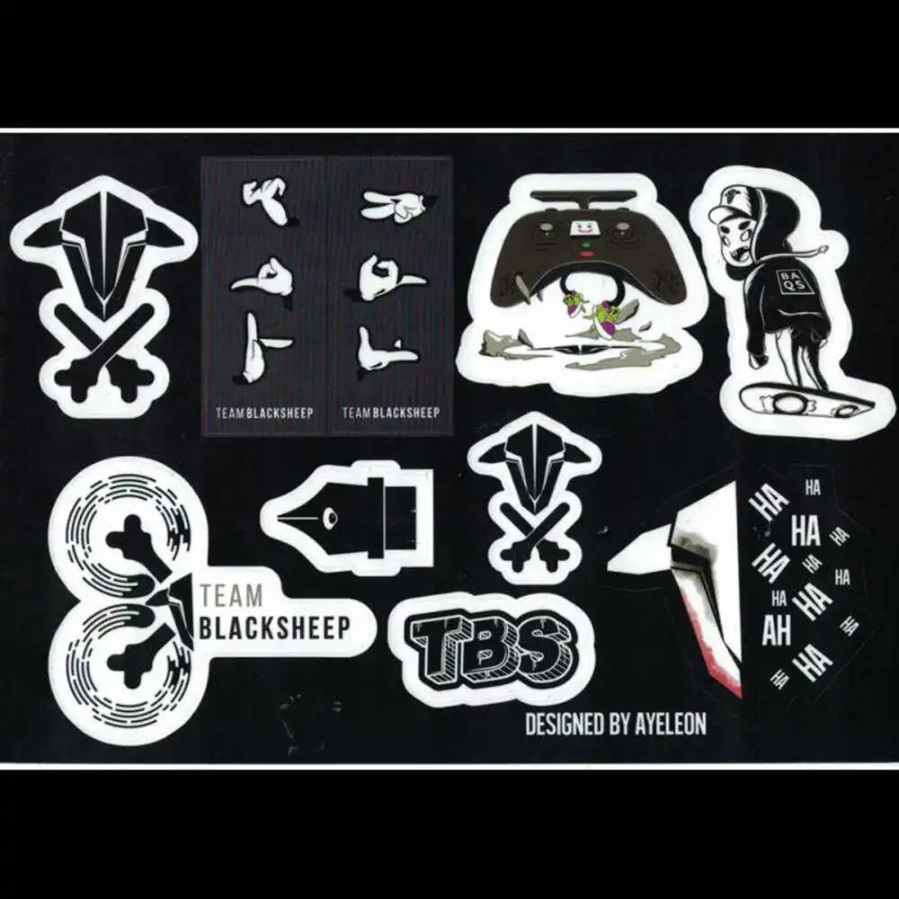Original 4PCS FPV Stickers 210X150mm TBS Stickers Random Style For FPV DIY Parts