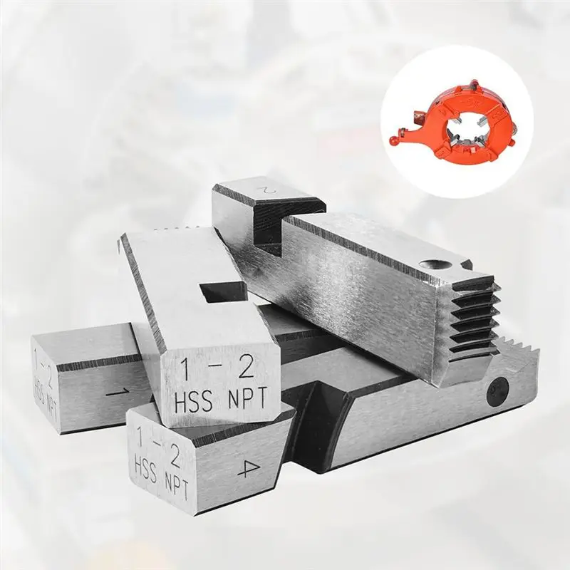 N84R Machine Dies 1"-2" NPT Pipe Dies, Right-Handed HSS Pipe Threading Dies Fit Integrated Pipe Threading Machines