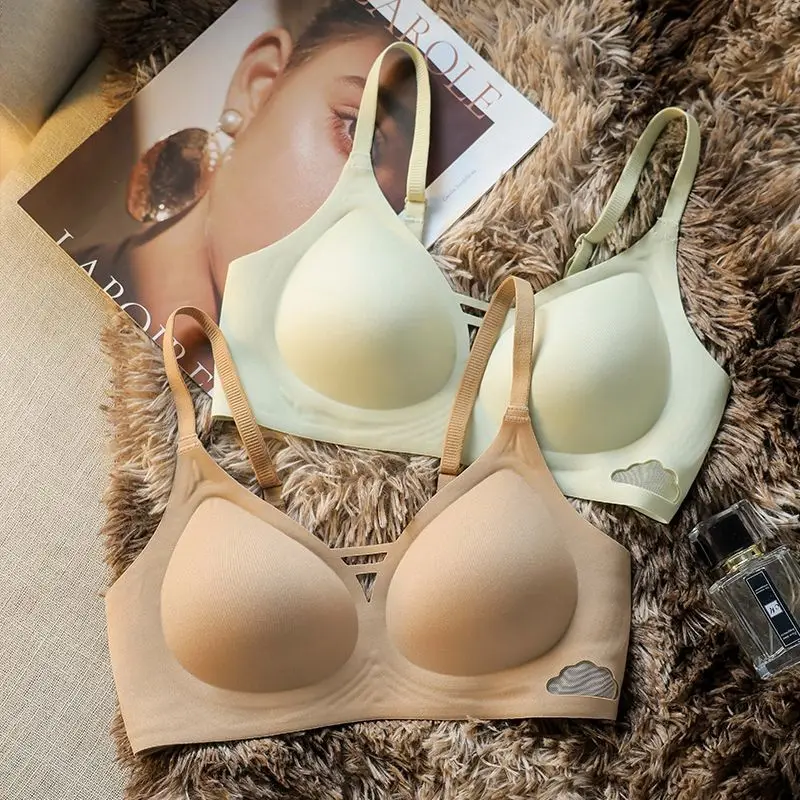 

Летний тонкий бесшовный цельный бюстгальтер пуш-ап для маленькой груди, женское нижнее белье с защитой от провисания, без показа