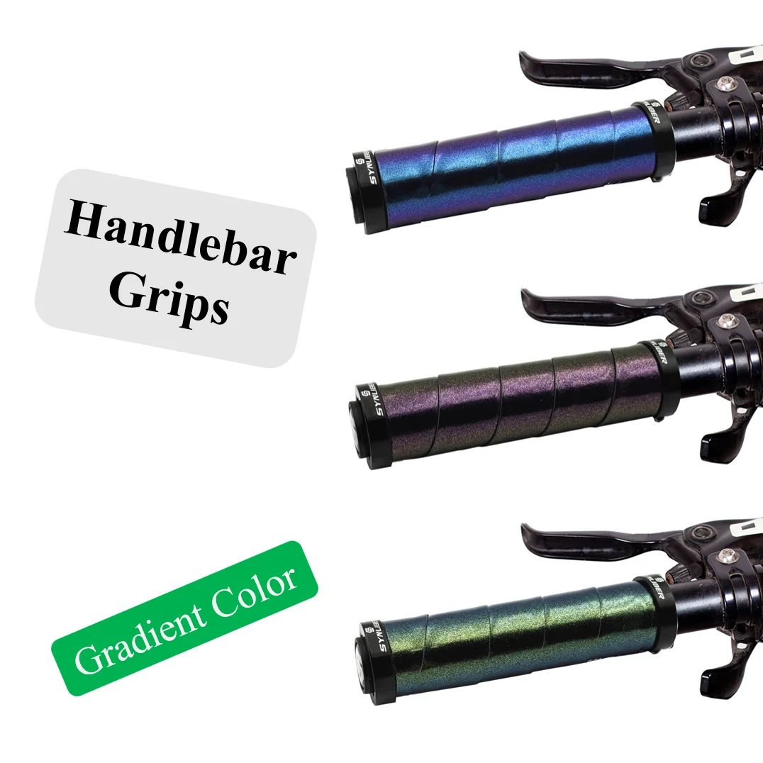 AliExpress NONE 1 Pair Gradient Color Dual-Sided Lock-On Mountain Bike Grips, for 22.2mm Handlebars, Soft Comfortable Shock-Absorbing