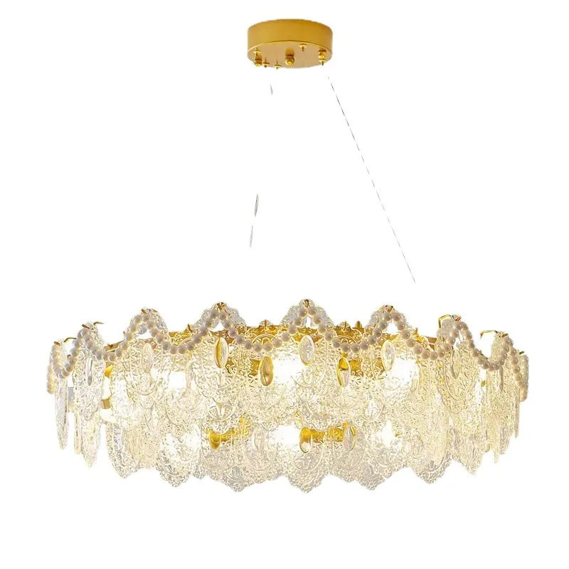 

Light luxury warm romantic art pearl shell lamp creative glass design sense living room main