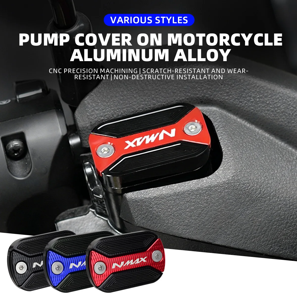 Motorcycle Aluminum Alloy Brake Fluid Fuel Master Cylinder Reservoir Cap Cover For YAMAHA NMAX 155 NMAX 125