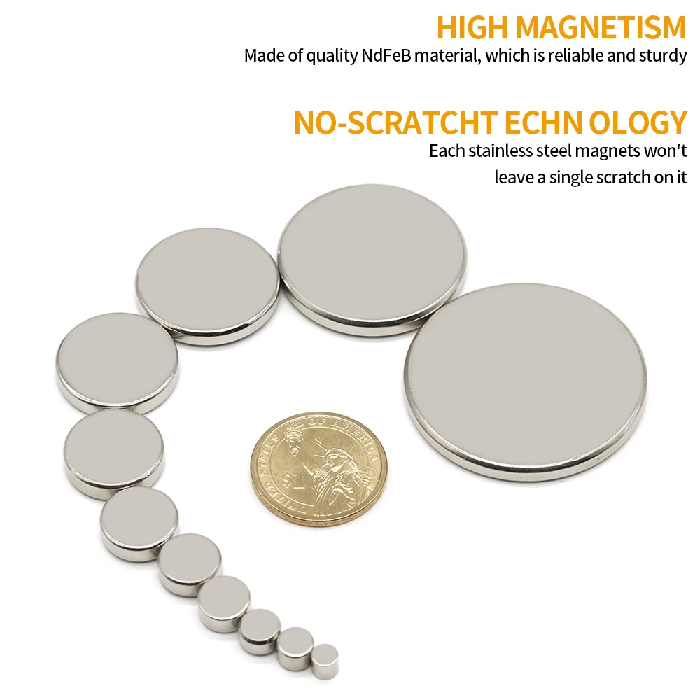 Strong Round Magnet 5x5/7x5/8x5/10x5/12x5/15x5/20x5/25x5/30x5/40x5mm N35 Magnetic NdFeB Neodymium Powerful Refrigerator Magnet