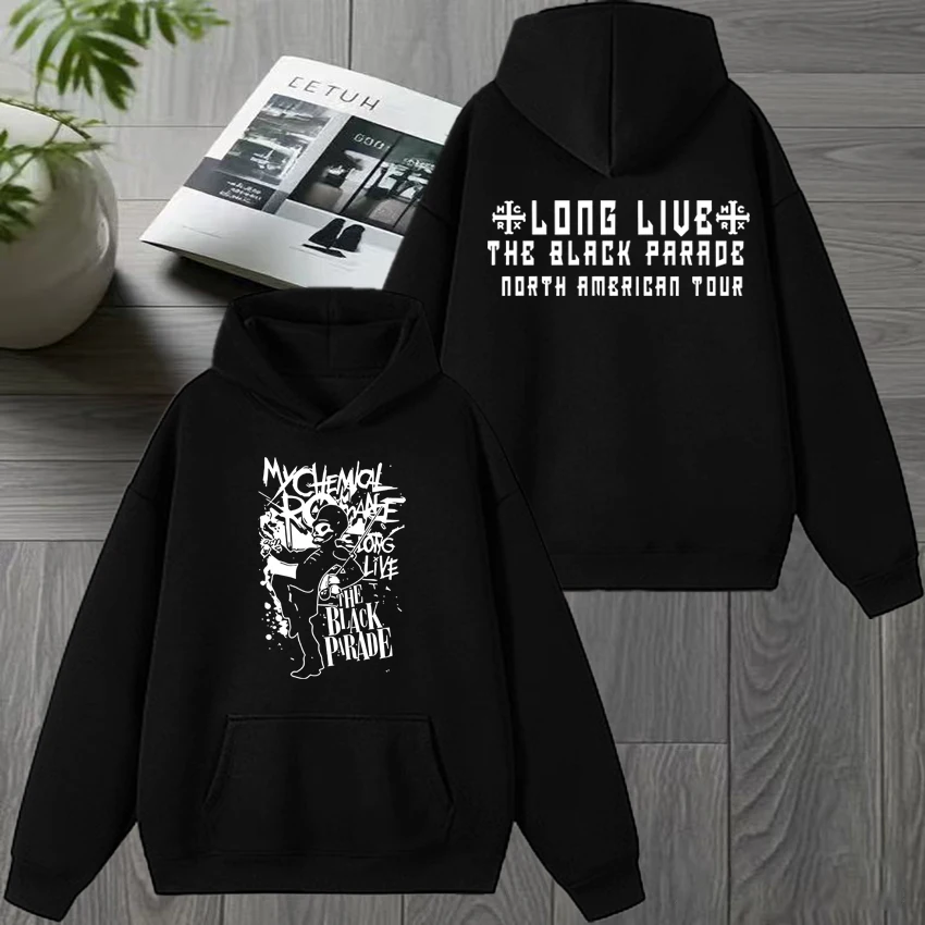

Rock band My Chemical Romance Tour 2025 Double Sided print New Hoodie Men women punk vintage pullover Unisex Fleece streetwear