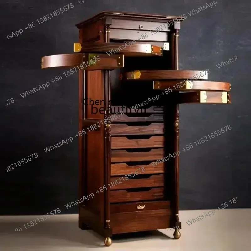SS new style Dental Cabinet Tea Set Wenwan Jewelry Storage Medieval Cabinet Black Walnutss 7486