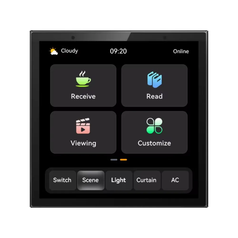 N4 Zigbee Wall Smart Switch 4 Inch LCD Touch Screen 8 Way Composite Control Panel  for Tuya Home Automation