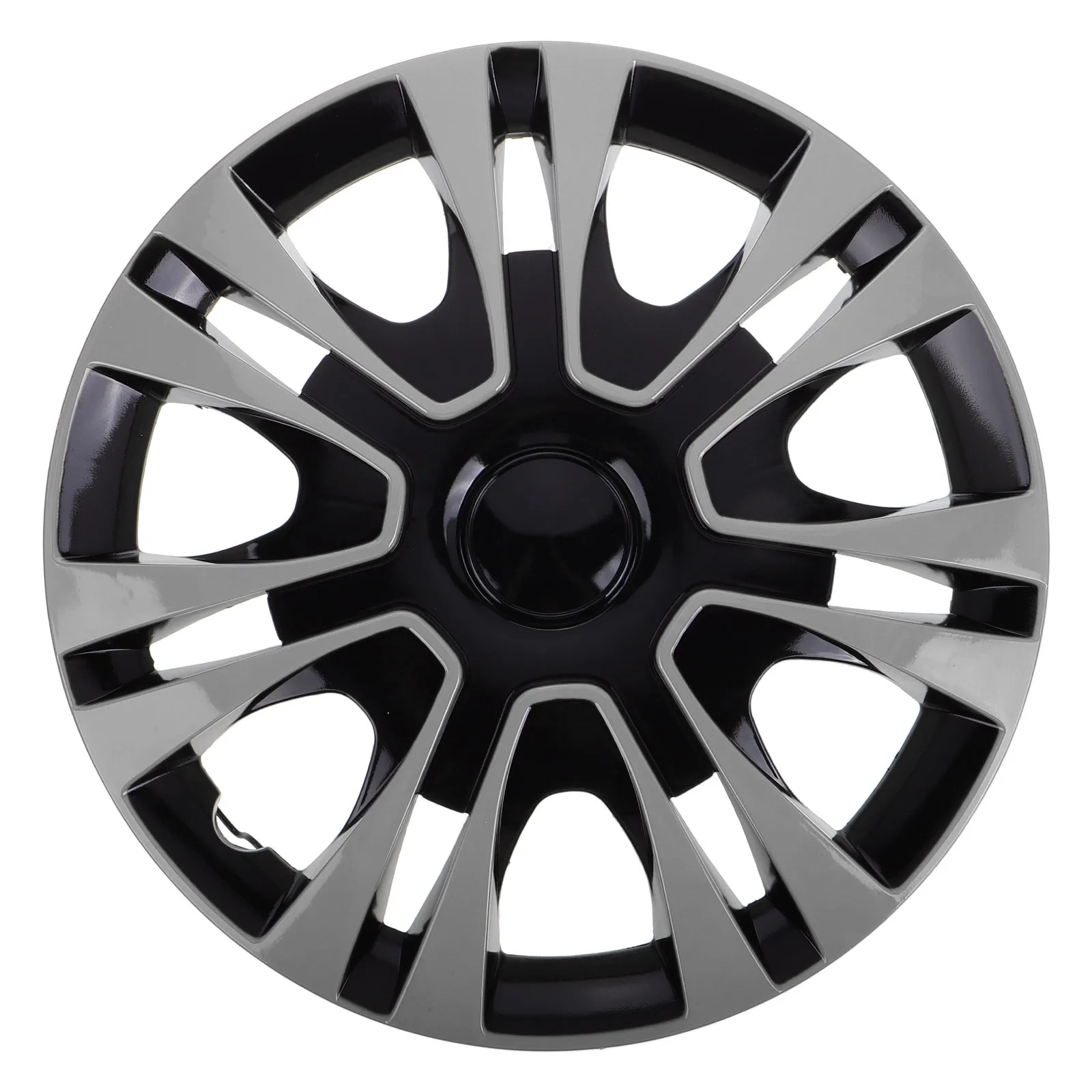 

1pcs 13 Inch Wheel Cover Hub Cap Stylish Durable Pp Universal Fit For Car Trailer Tire Rim Replacement Black Auto Accessories