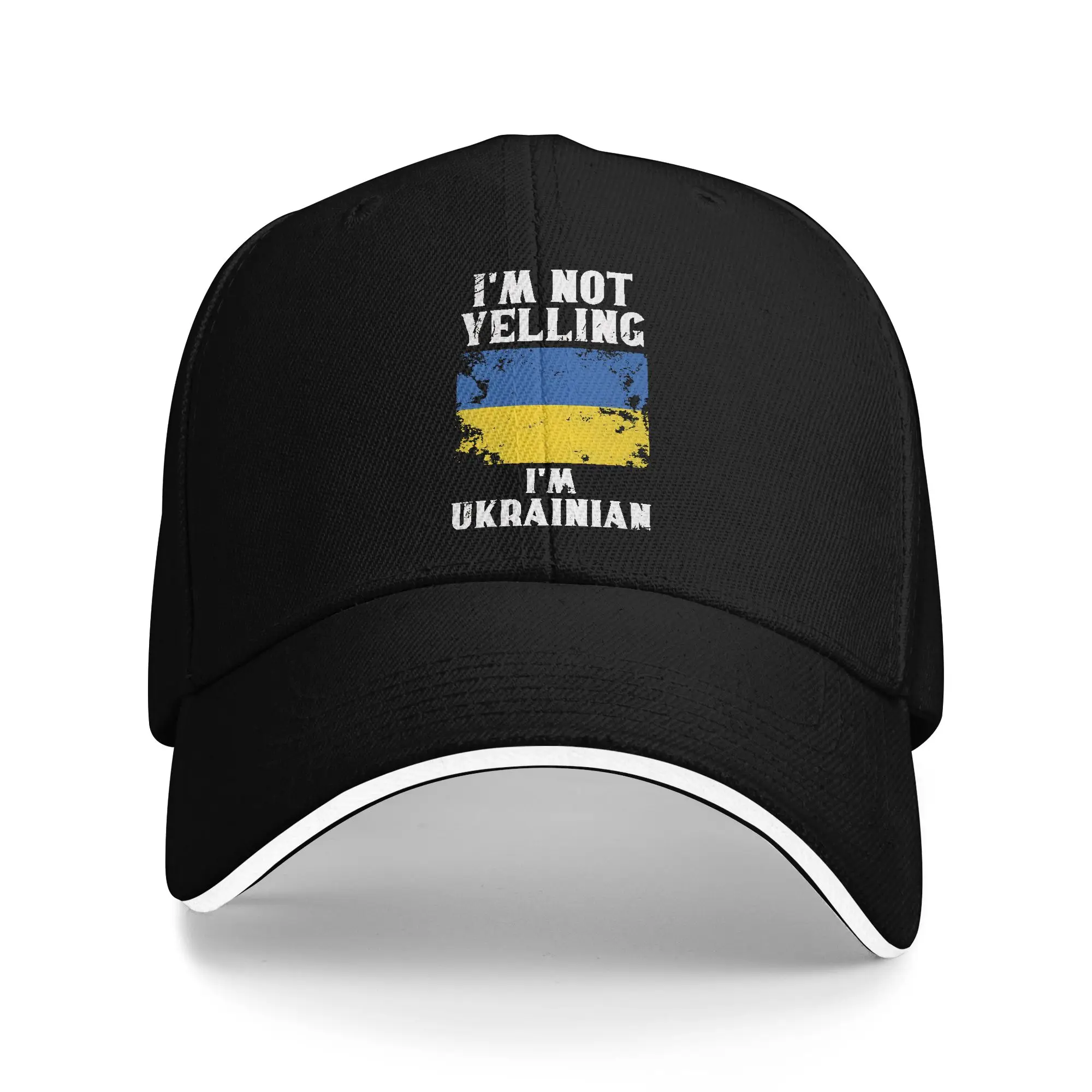 I'm Not Yelling I'm Ukrainian Retro Ukraine Flag Casual Baseball Cap Summer Trucker Hat Hippie Hip Hop Hats Men Baseball Caps