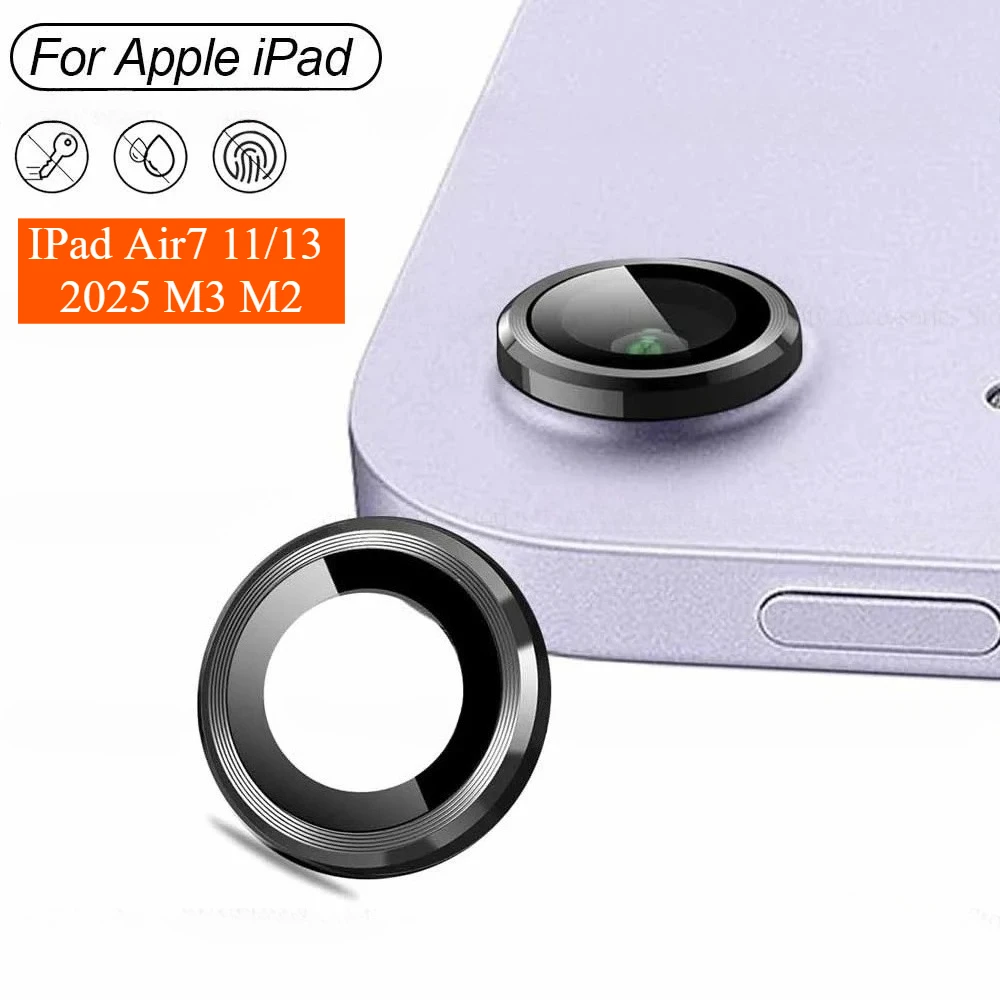 1-2PCS Back Camera Protector for Ipad Air7 11/13 2025 Air 6/5/4 Th A16 11th 10th Pro 13 Metal Lens Ring Tempered Glass Lens Film