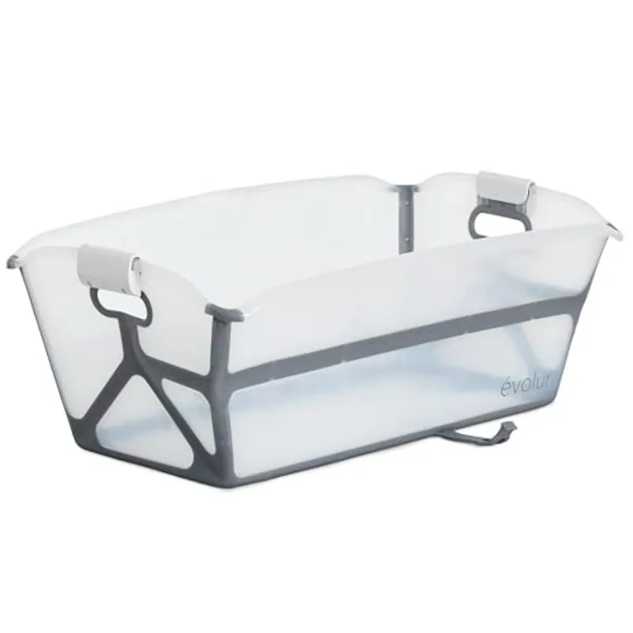 

Evolur Supple Baby Spa Bath Tub Foldable Portable Transparent Safety View Bathtub for Newborns Infants Compact Travel Baby Bath