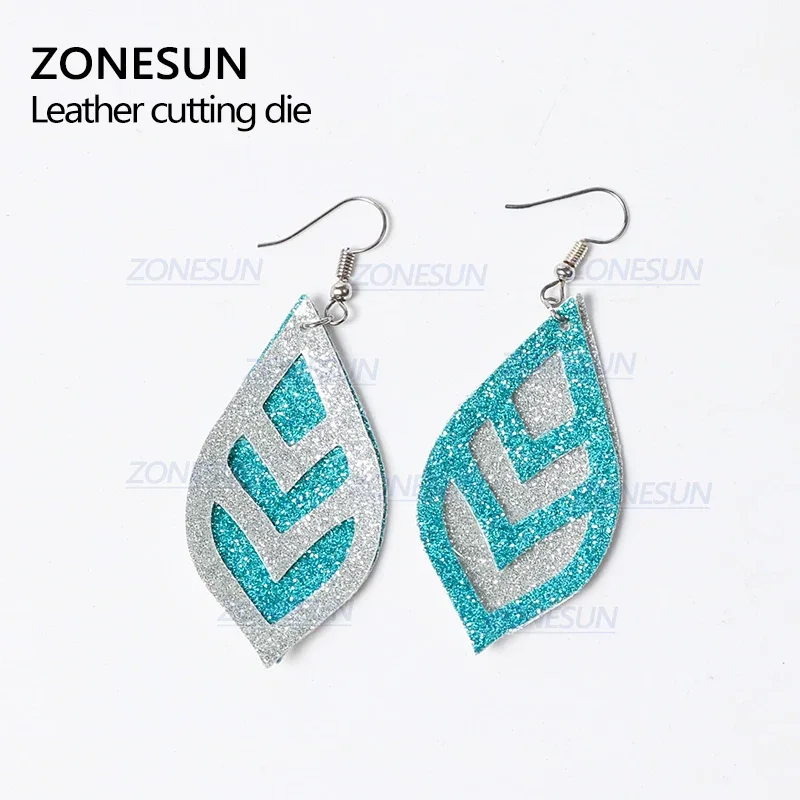 ZONESUN H7 DIY Leather Earring Cutting Die Punch Hand Tool Cut Knife Mould Japanese steel