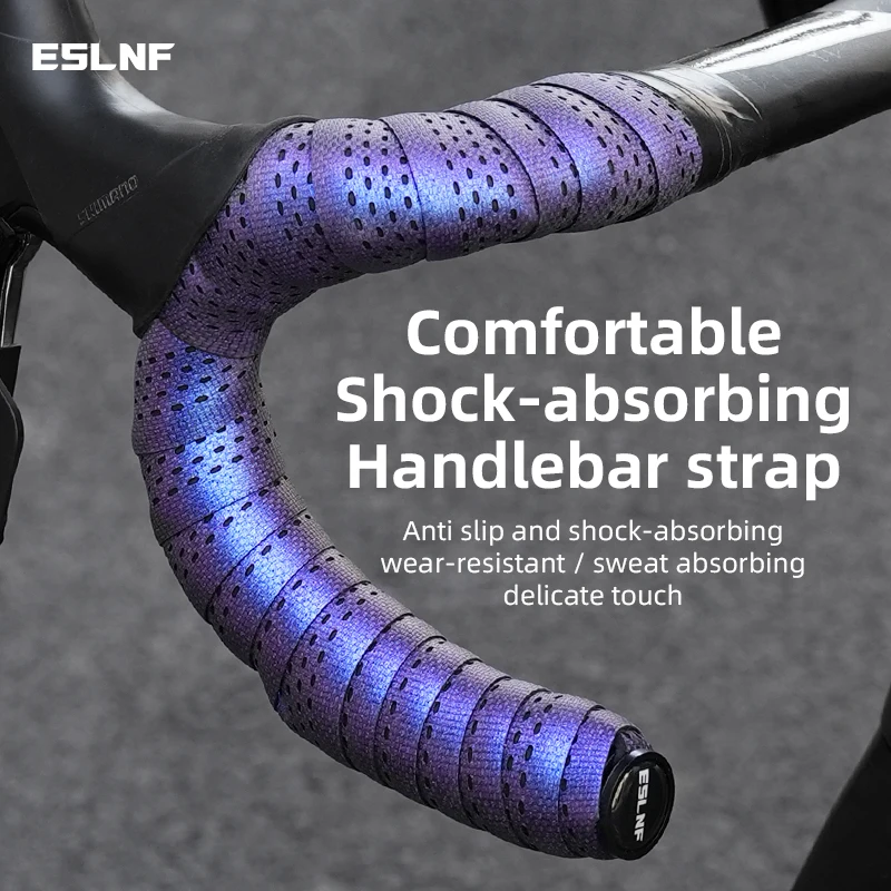 ESLNF Bicycle Handlebar Tape MTB Road Bike PU Leather Perforated Belt Breathable Cycling Handle Bar Wrap Straps Fixed Gear Belt