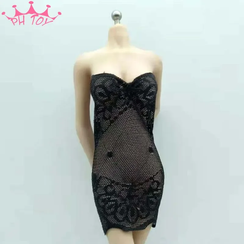 1/6 Scale Sexy Lace Net skirt Perspective Dress Clothes Model for 12in Tbleague JIAOUL Doll Action Figure Toy