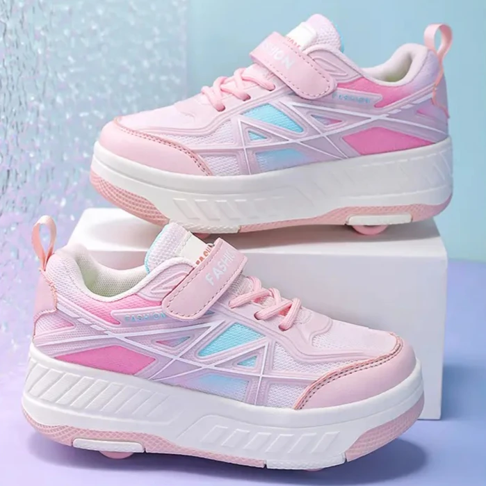 

Новые роликовые кроссовки 2026 года для мальчиков и девочек, повседневные уличные спортивные кроссовки с выдвижными роликами, детские кеды