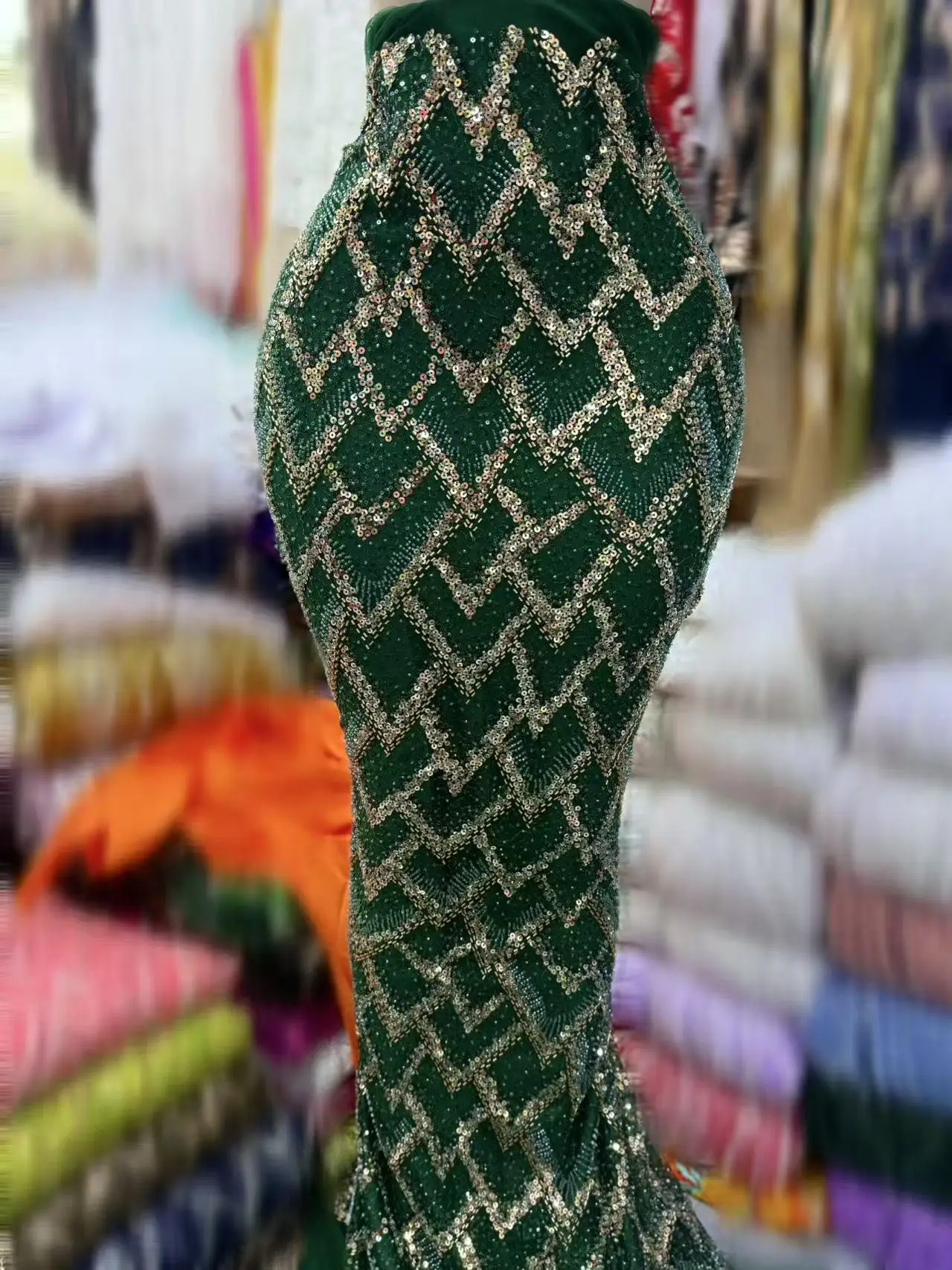 

African Lace Fabric 2025 Sequins Beads Embroidery Groom Nigerian Bridal High Quality Green French Tulle Lace Fabric For Wedding