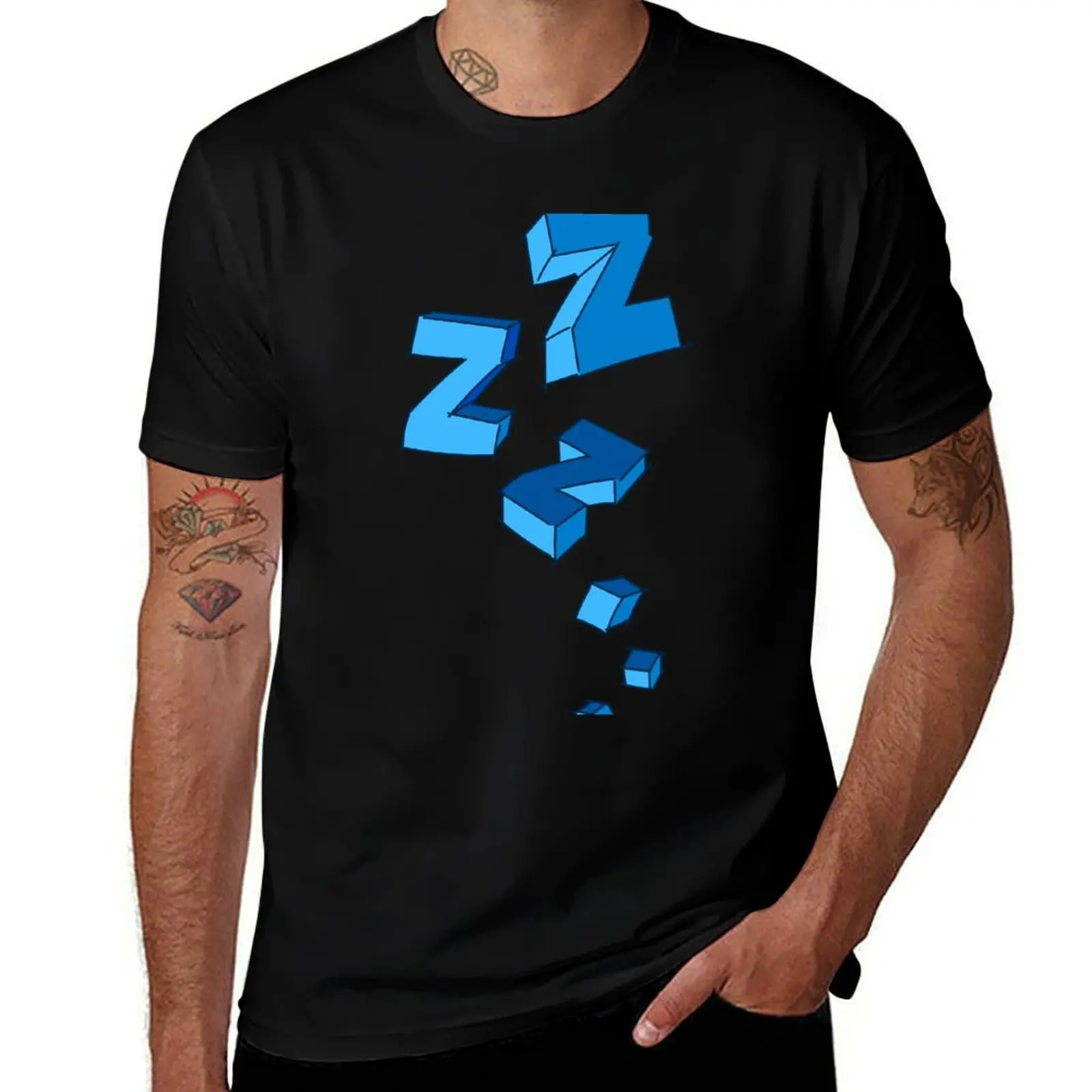 Zzz camiseta para dormir para hombres, camisetas gráficas de anime, camisas de sudor
