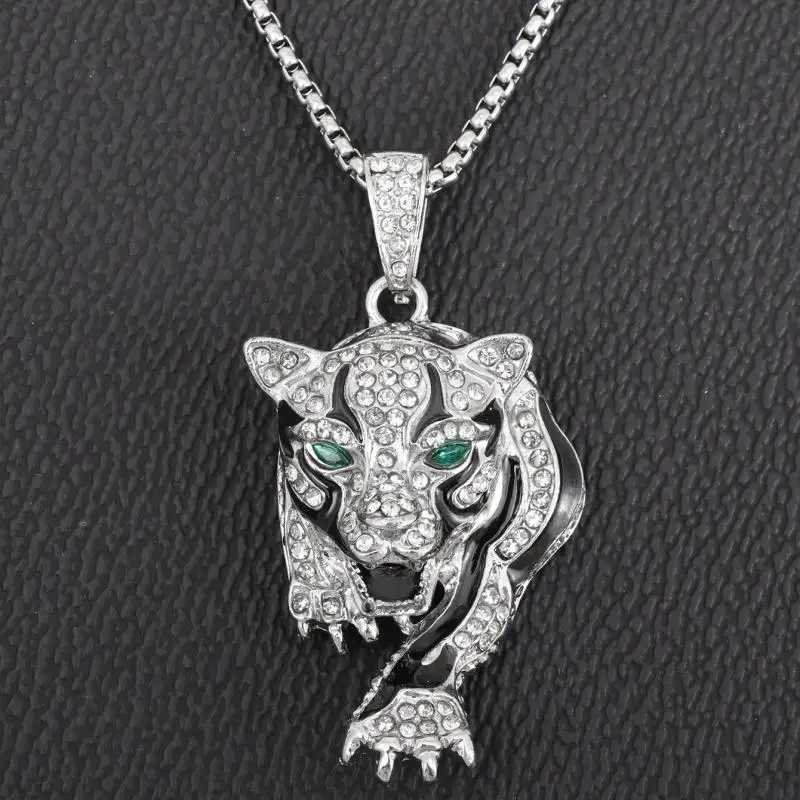 Hip-Hop Fashion Creative Domineering Tiger Necklace for Men, Personalized Trendy Glamor Rock Jewelry Accessories for Women