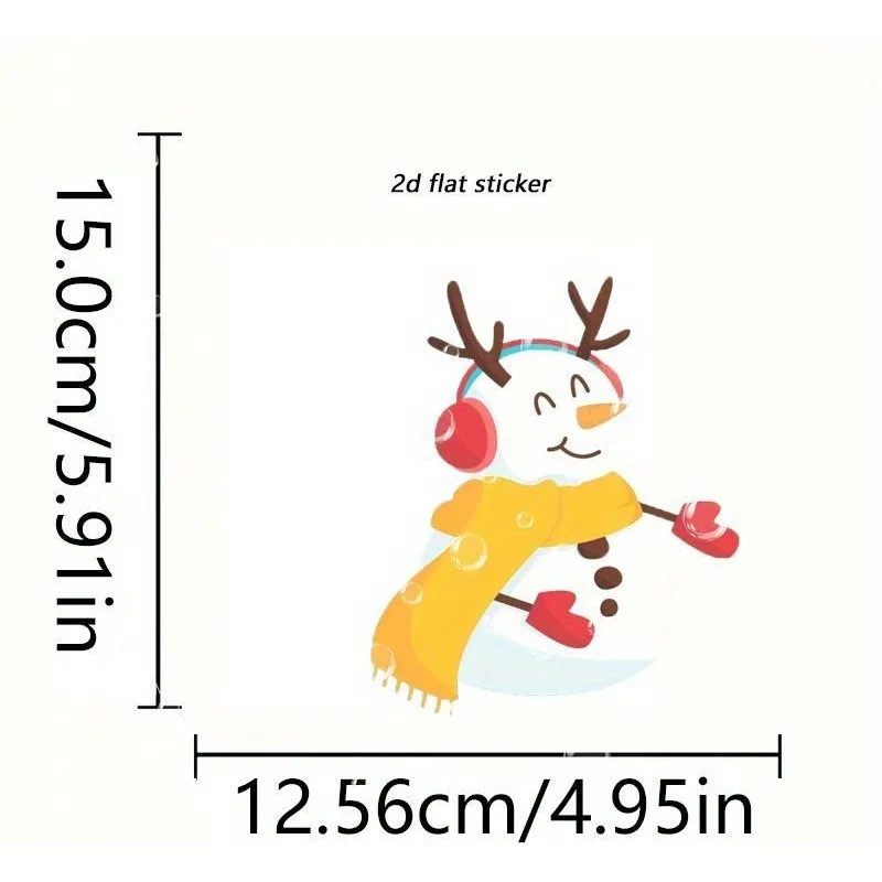 순록 뿔과 거품이 있는 장난스러운 눈사람 차량 및 선물 장식용 스티커, 자동차, 노트북에 이상적