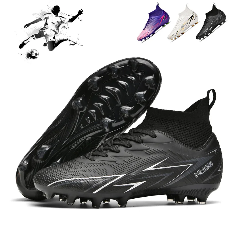 

New Men Football Boots Match Indoor Breathable Long Spikes Ultralight Grass Cleats Soccer Shoes Sneakers Training