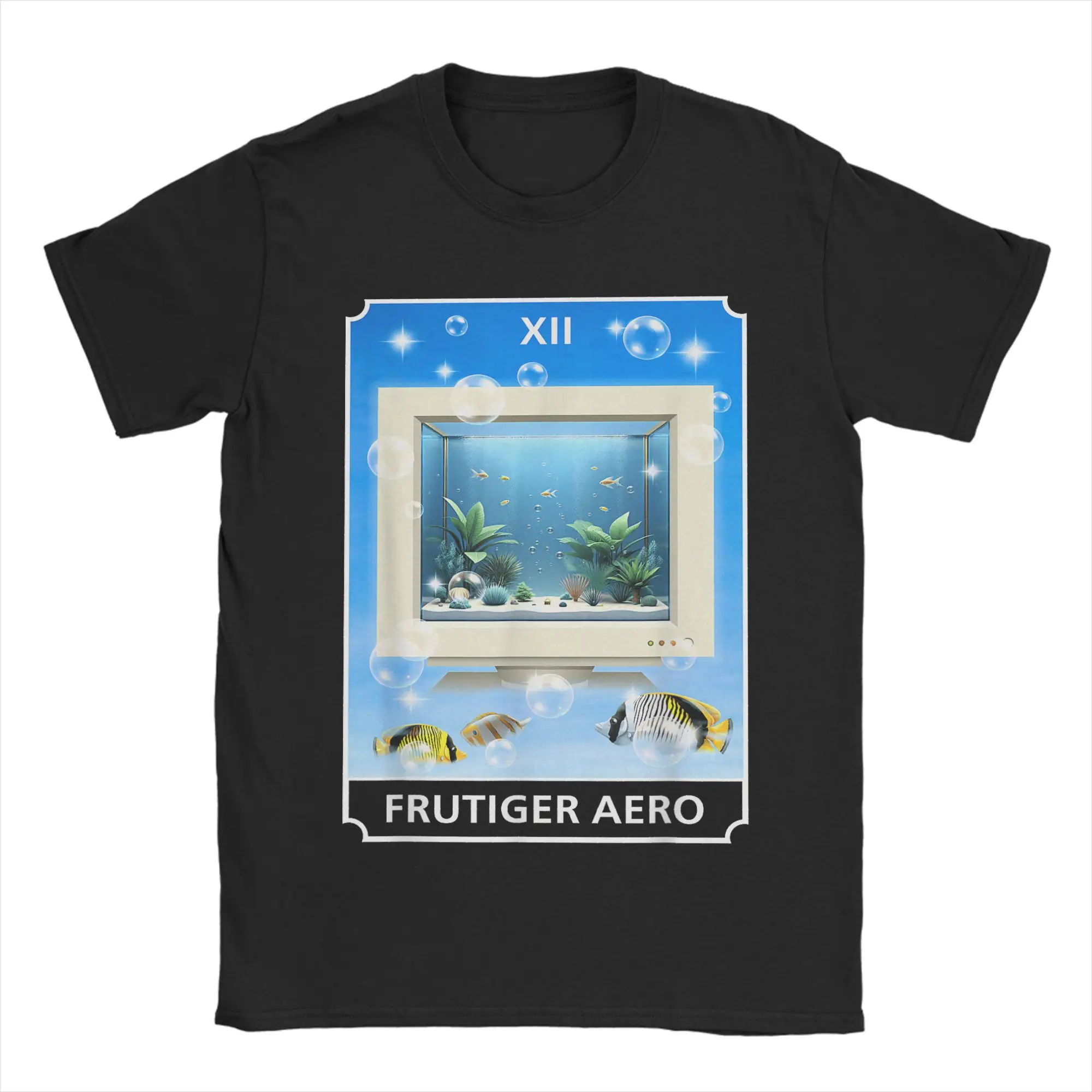 Frutiger Aero Aesthetic T-Shirts Men Women Tech Computer Aquarium Tarot Card Humor 100% Cotton Tee Shirt T Shirts Printed Tops