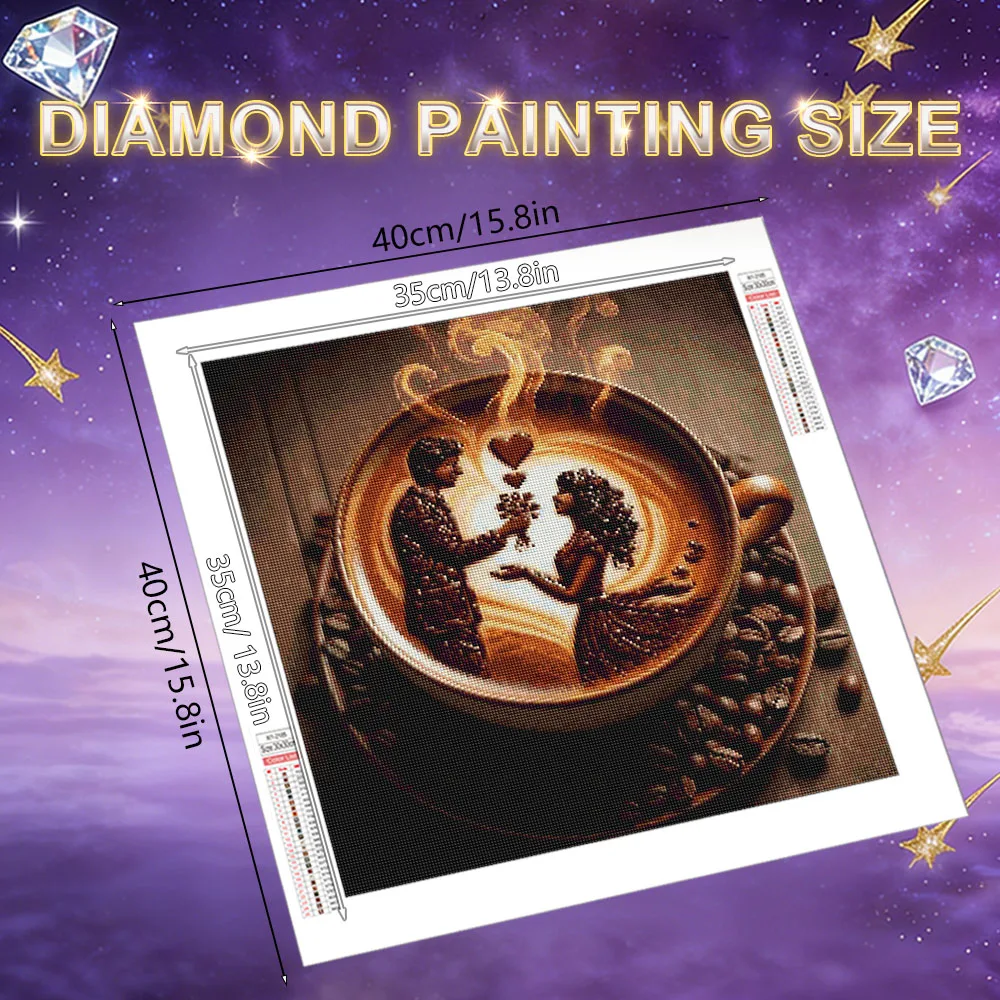 HUACAN 5d Diy Diamond Mosaic Coffee Cup Landscape Handmade Rhinestones Pictures Diamond Painting Landscape Home Decor