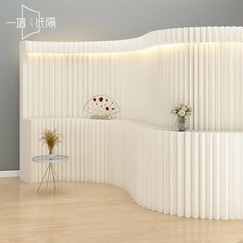 Folding Room Divider Screen for Living Room Hallway Self-Adhesive Wall paper Partition Wall for Beauty Salon Exhibition