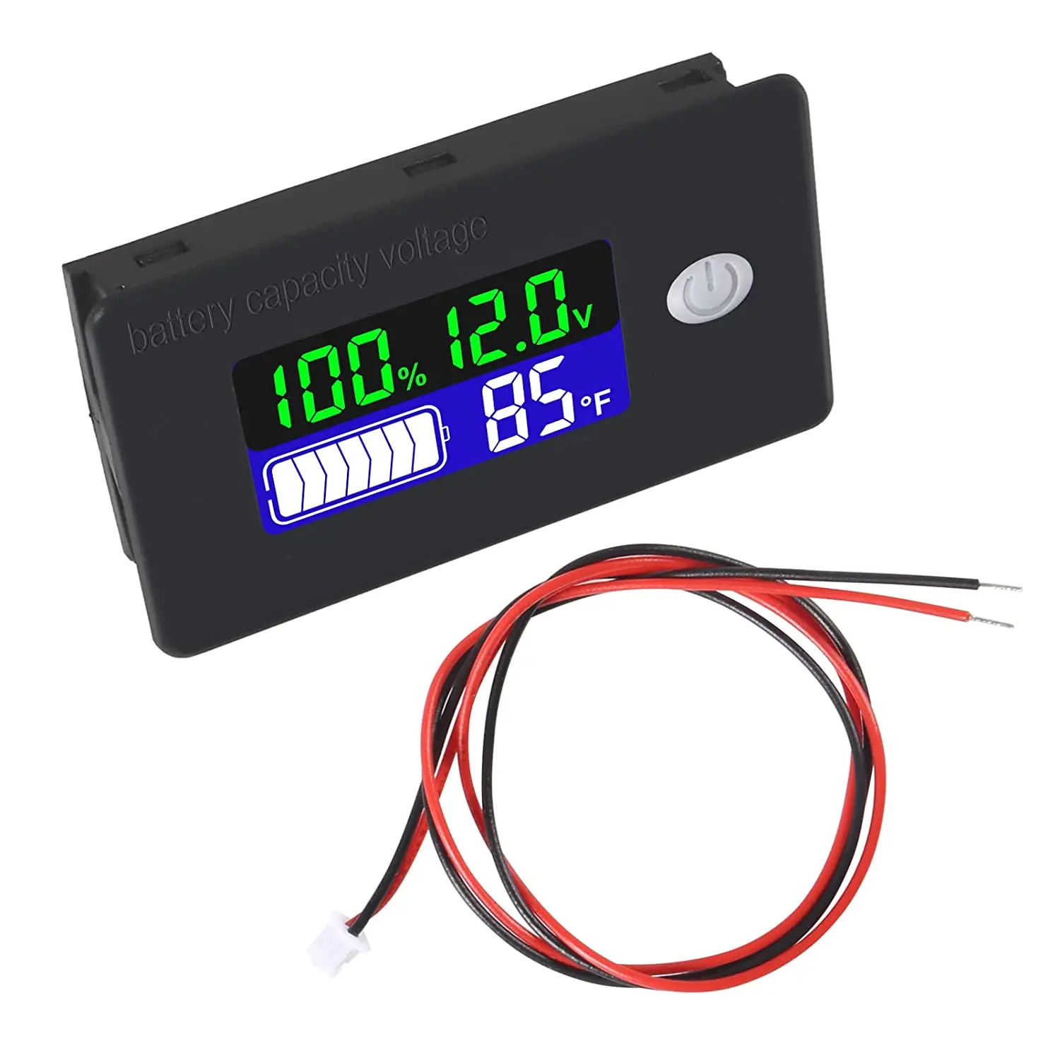 

Battery Capacity Voltage Meter 0-179℉ Temperature Monitor 12V 24V 36V 48V Lead Acid Battery Lithium Battery Gauge Meter for Car