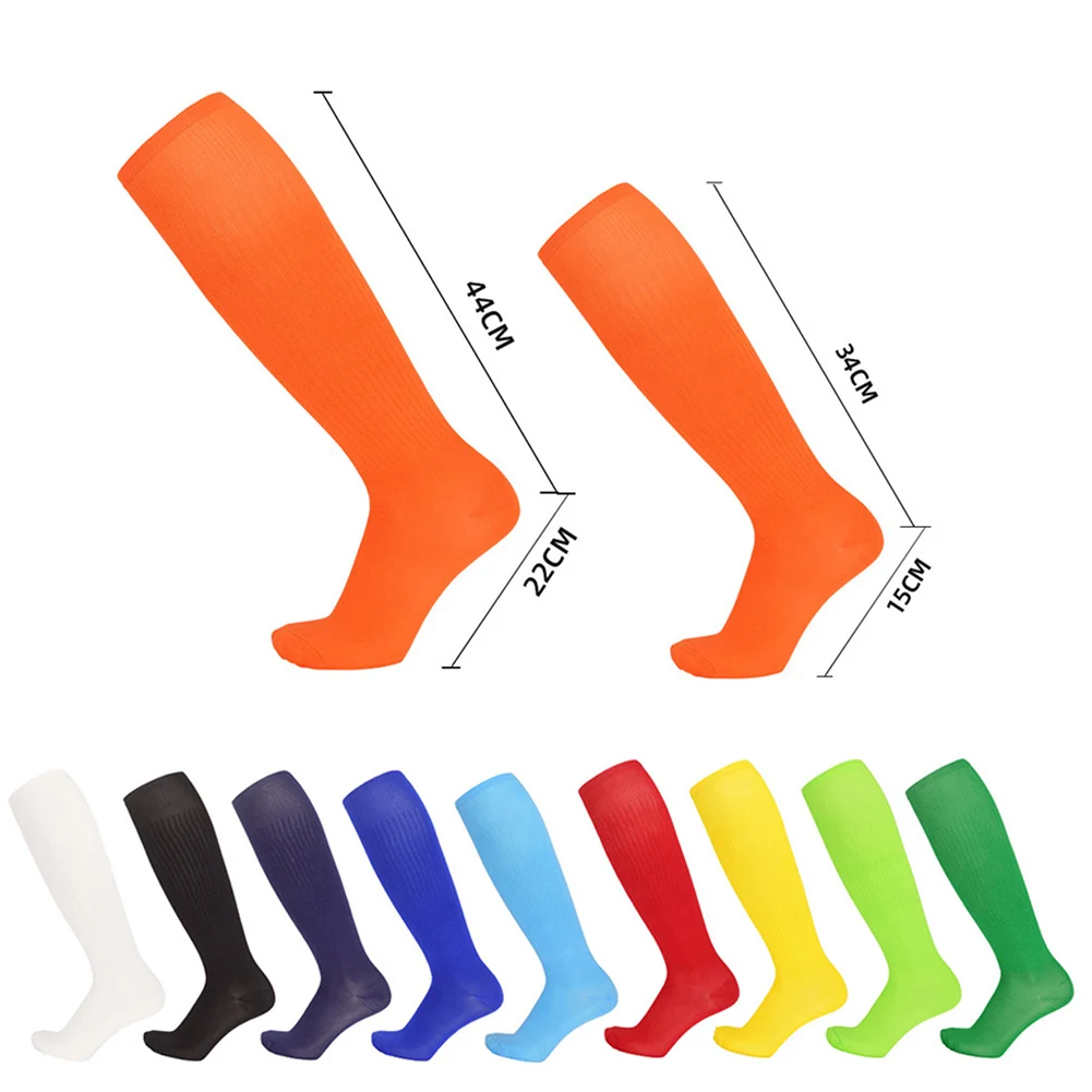

Thin Solid Color High-Top Football Socks Anti-slip Sweat Absorption Sport Socks Over The Knee Socks Sports Accessories For Men