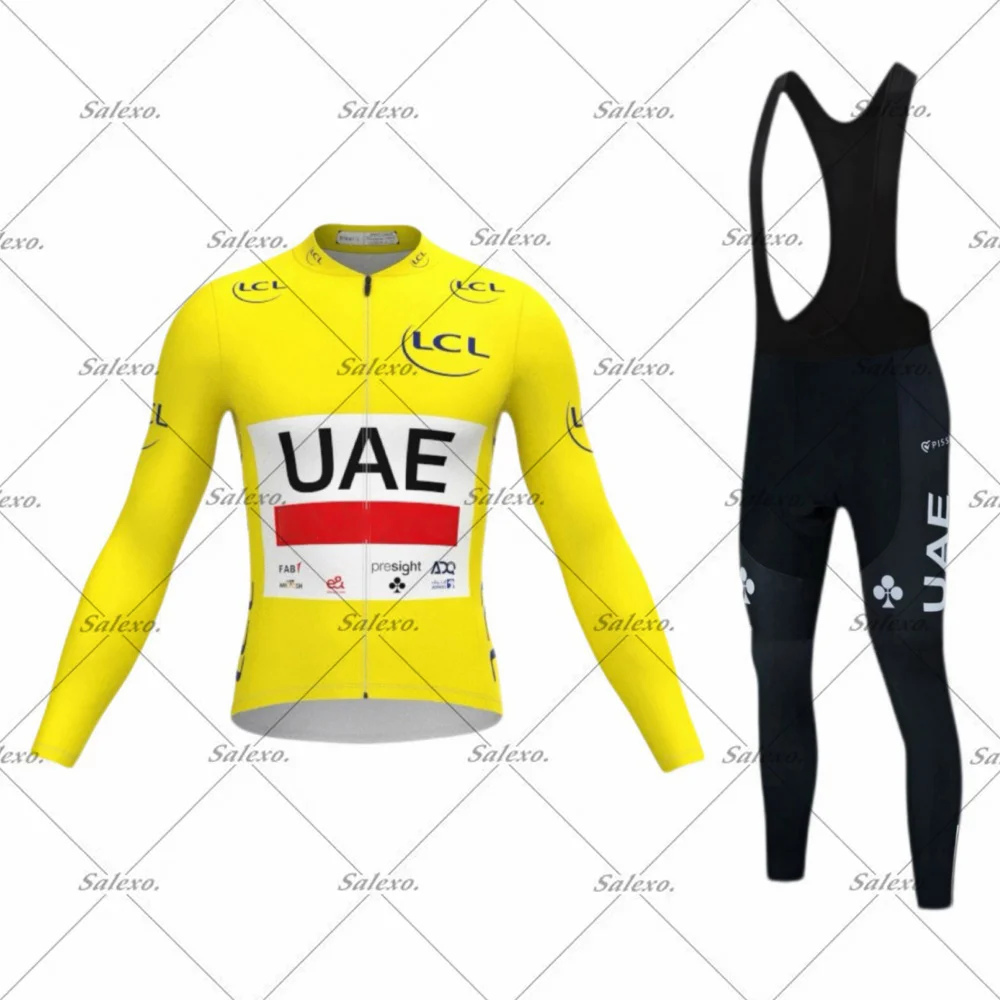 

UAE TEAN Cycling Jersey Set Summer Long Sleeve Cycling Clothes Men's Bicycle Shirt MTB Uniform Bike Clothing Maillot Ciclismo