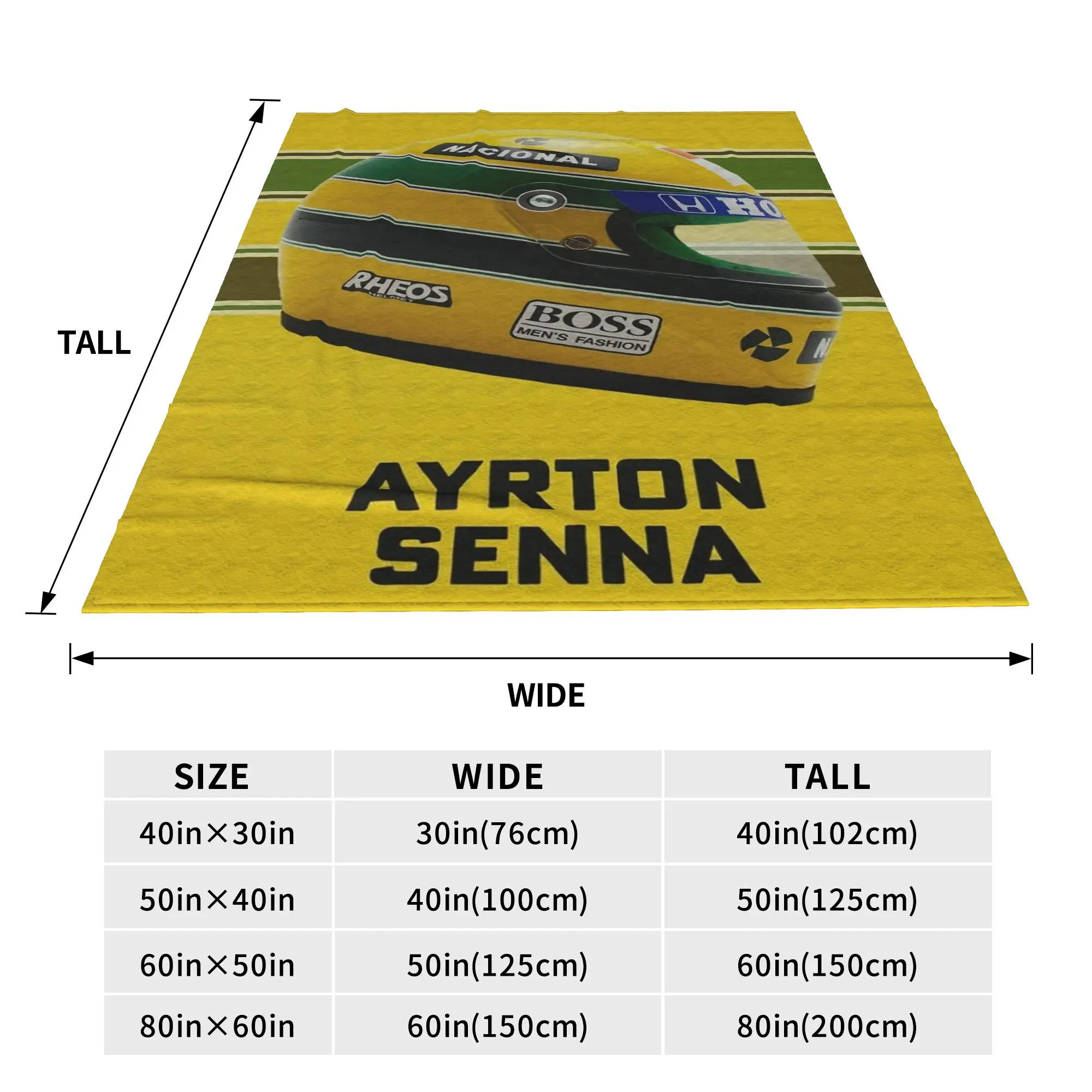 Flannel Throw Blanket Ayrton Senna 1991 Helmet Racing Warm Plush Blankets Soft Bedding for Bed Living room Home Travel Couch