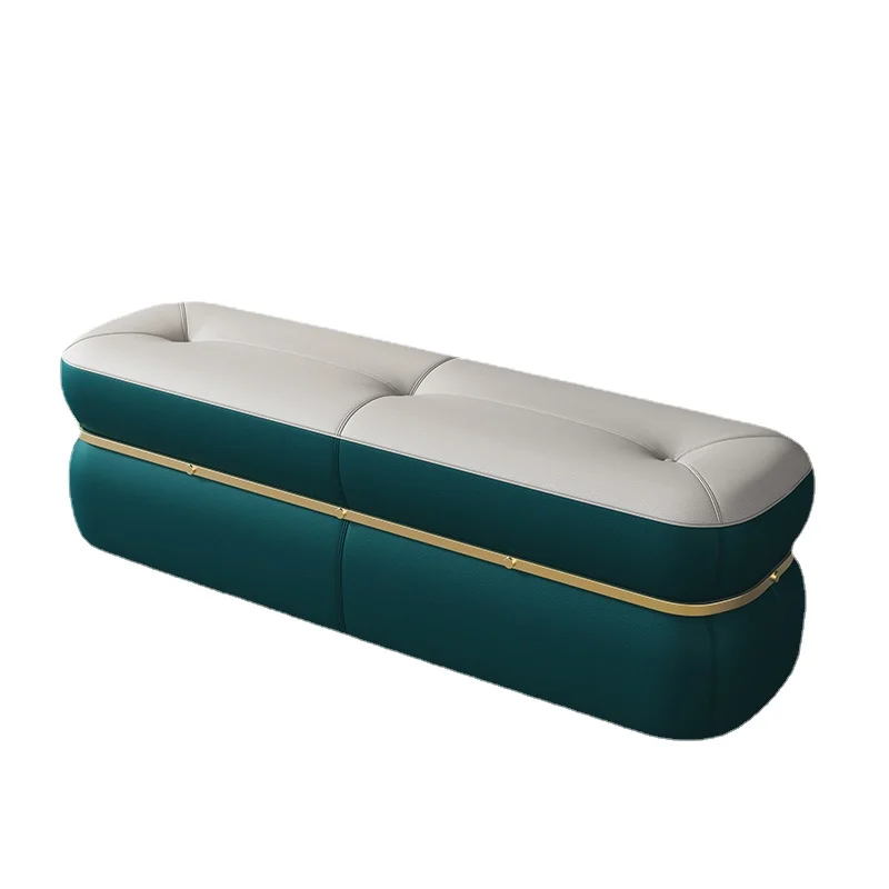 YY Household Footstool Modern Simple Leather a Block of Wood Or Stone Soft Bag Cushion Bench