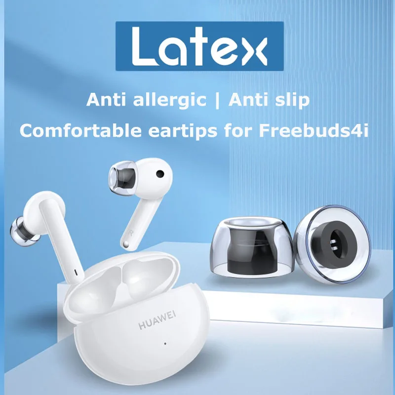 Anti Allergic Latex Eartips for Freebuds 4i Comfortable Anti-slip Earplugs for Lollipodspro Washable Perfect Fit Charging Box