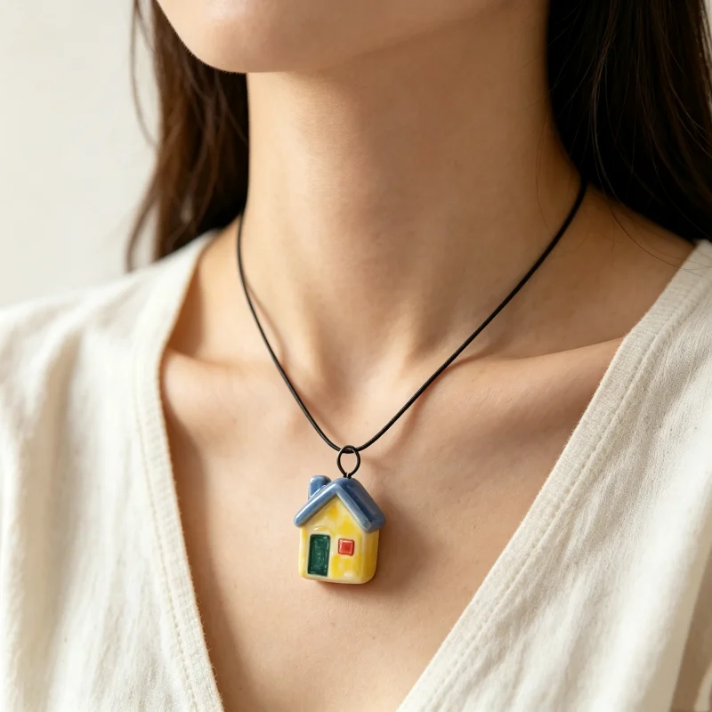 House Pendant Charm Stainless Steel DIY Jewelry Making Small House Vertical Stripe Pattern Accessory Trendy Gift For Craft