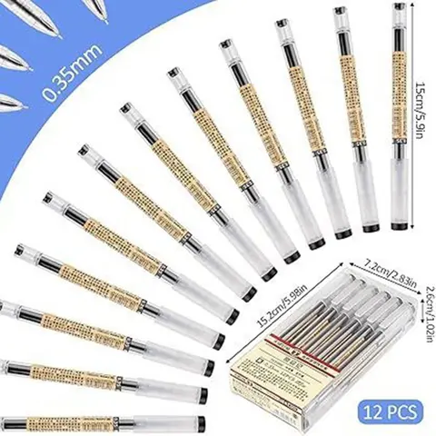 3-12 st/set Fine Point Pen 0,35 mm Svart Blå Röd Bläck Gelpenna Kulspetspenna Skola Kontor Student Skrivmaterial 10 best sales tunn penna - №1