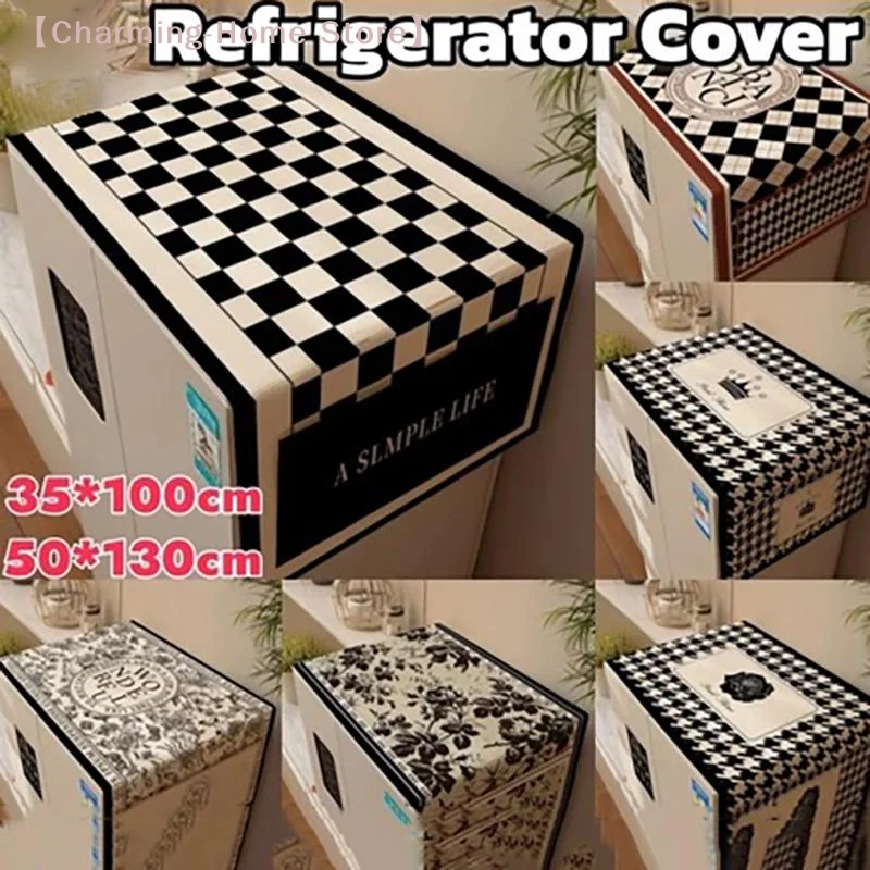 【M】Refrigerator Ovens Cover Non Slip Washable Nordic Style Protective Cover Universal Dustproof Cover